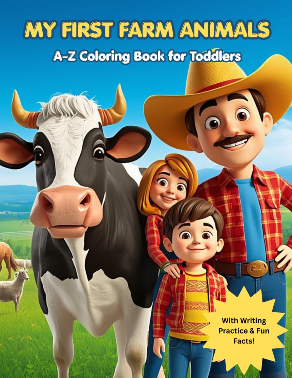 My First Farm Animals: A-Z Coloring Book for Toddlers with Alphabet Tracing and Fun Facts