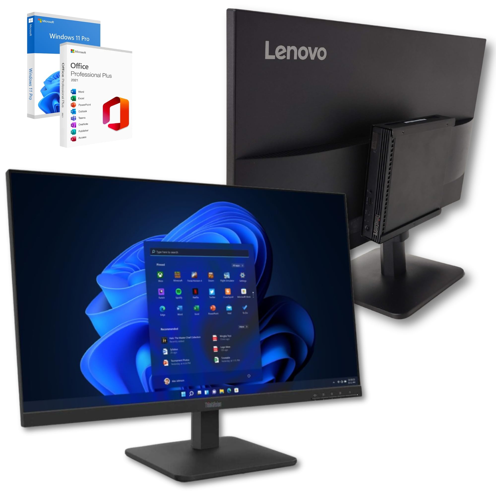 Lenovo 27-Zoll-All-in-One-PC | Mini-PC + Monitor 27" Full HD IPS 100Hz | Intel Core i5-10500T 12 Threads 3,8 GHz | 32 GB SO-DIMM | 480 GB SSD | TPM 2.0 | Windows 11 Pro | 36 Monate Garantie