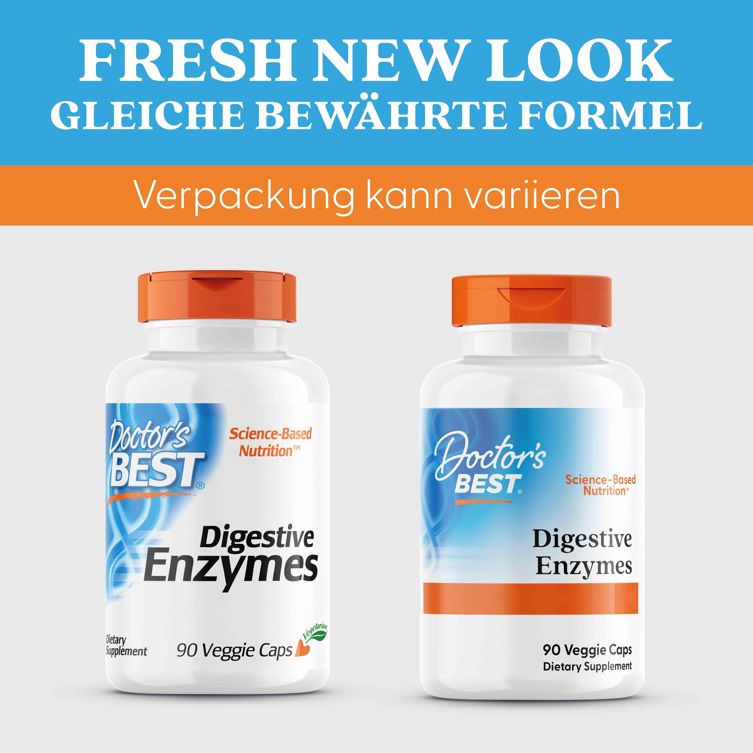 Doctor's Best, Digestive Enzymes (Verdauungsenzyme), 90 vegetarische Kapseln, Enzym-Mix, Laborgeprüft, Glutenfrei, Sojafrei, Ohne Gentechnik