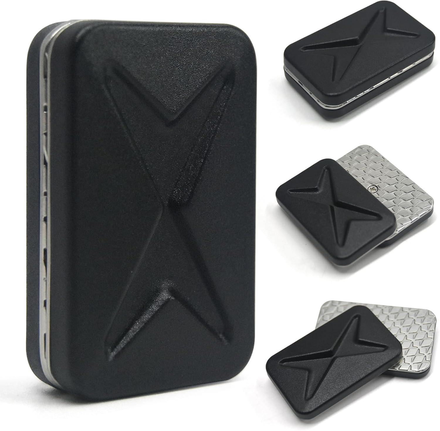 SJZDNNTU Metal Fidget Toys Adults Infinite EDC Fidget Slider Strong Haptic Feedback for Adults Autism/Anxiety/ADHD/Stress Relief Cool Gadgets Office Desk Toys-Matte Black