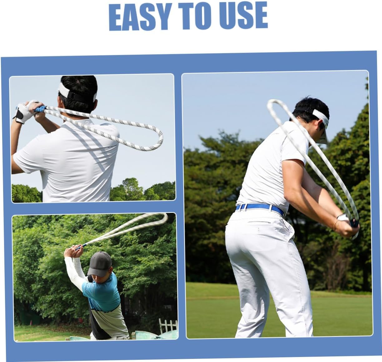 Golf Swing Strength Trainer Portable Swing Rope for Technique and Power Improvement Indoor Outdoor Practice Golf Training Equipment