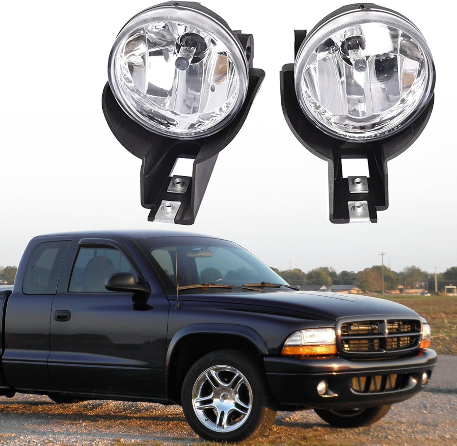 1 Pair Fog Lights Replacement for Dakota 1997-2000 Replacement for Durango 1998-2000 Fog Lamp with Clear Lens