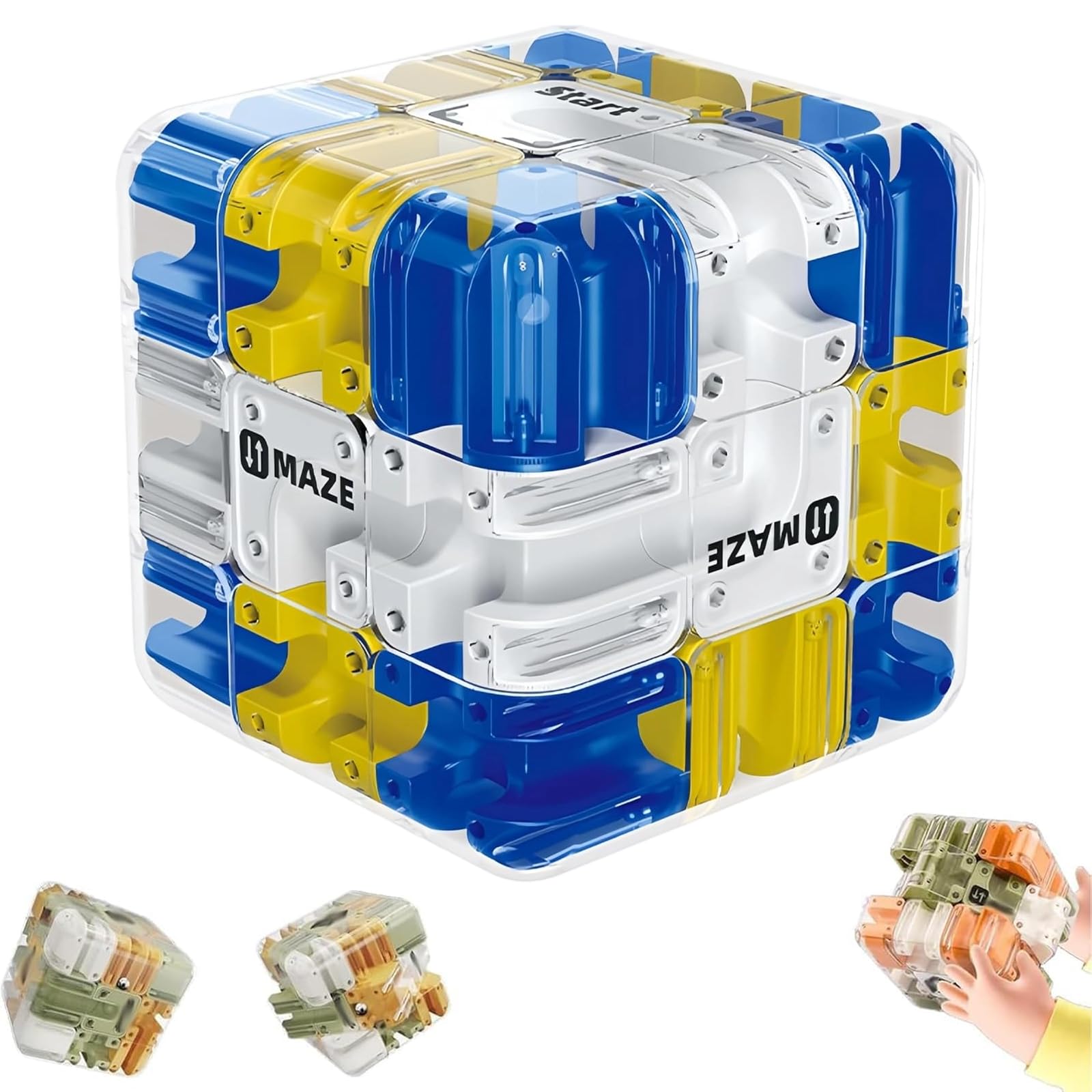 Cubo Laberinto 3D Grande con Bola - Juguete Educativo para Aliviar el Estrés, Entrena la Lógica y Concentración, Mejora la Percepción Espacial, Juego de Ingenio y Pensamiento
