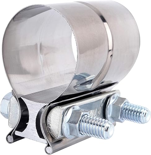 Miniatura 6 de EVIL ENERGY Silenciador quemado de escape de salida de 2.5 pulgadas, entrada de 4 pulgadas, paquete de 18.6 pulgadas de longitud con abrazadera de