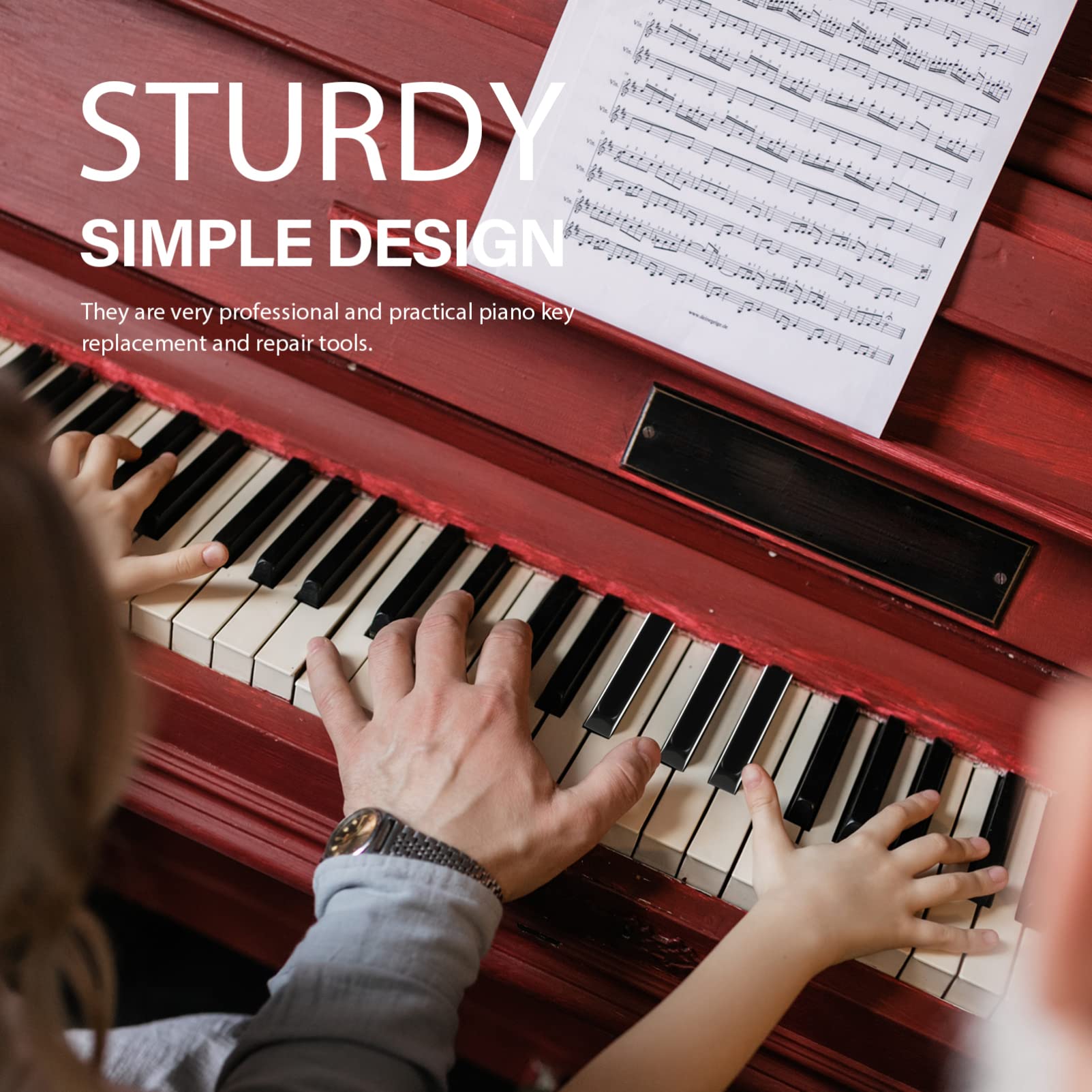 Toyvian Akcesoria Fortepianowe 36 Skórki Klawiszy W Kolorze Fortepianowej Czerni Matowych Bakelitowych Małych Narzędzi Zaopatrzenie W Instrumenty Muzyczne