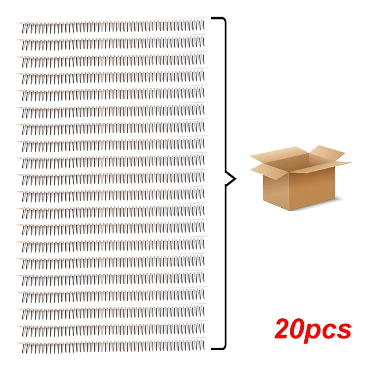 1000pcs Drywall Chain Screws Strip Tacks Self Tapping Plastic Concrete(35mm 1000pcs)