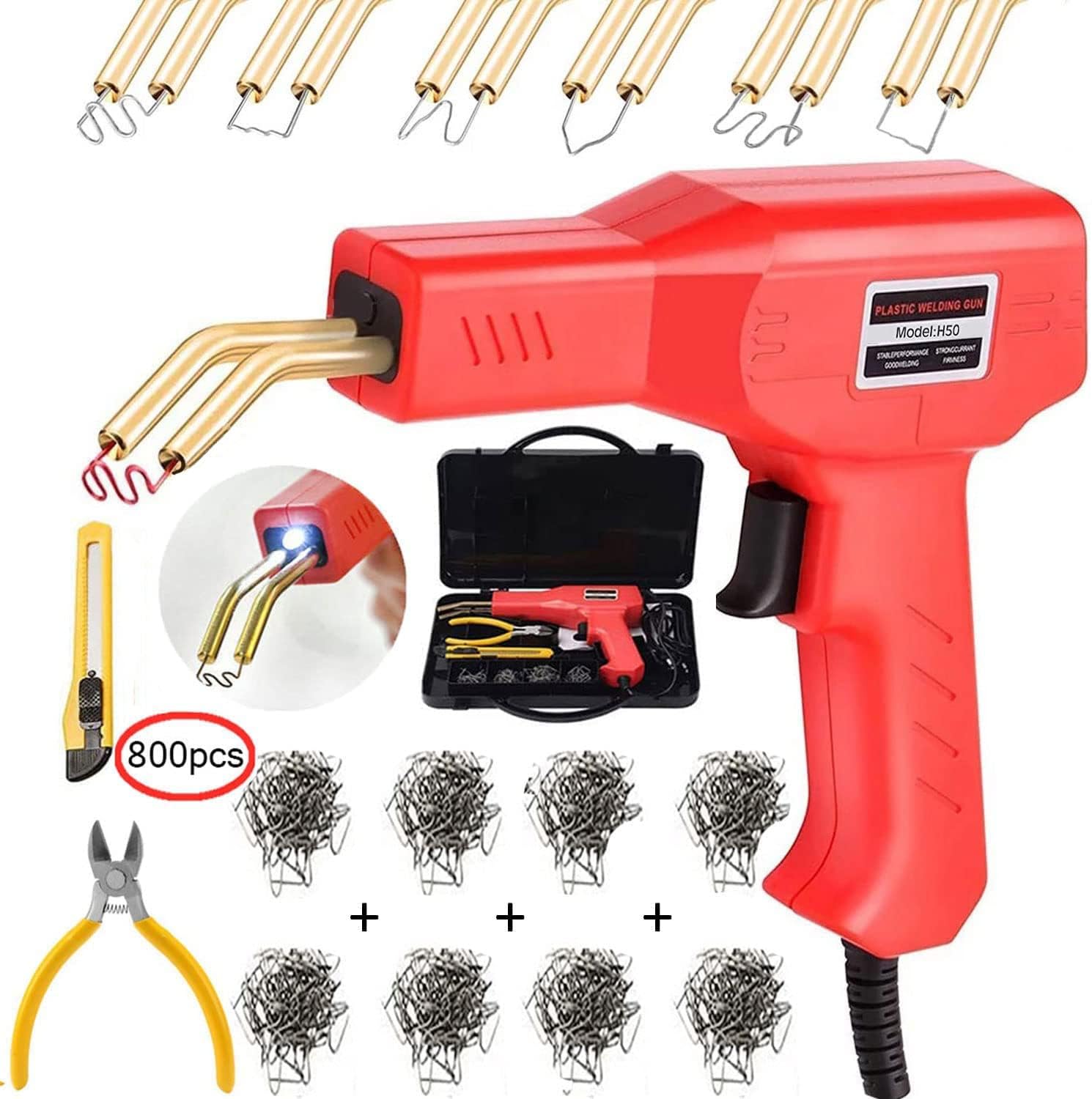 50w Plastic Welding Machine Car Bumper Repair Kit,Hot Stapler Plastic