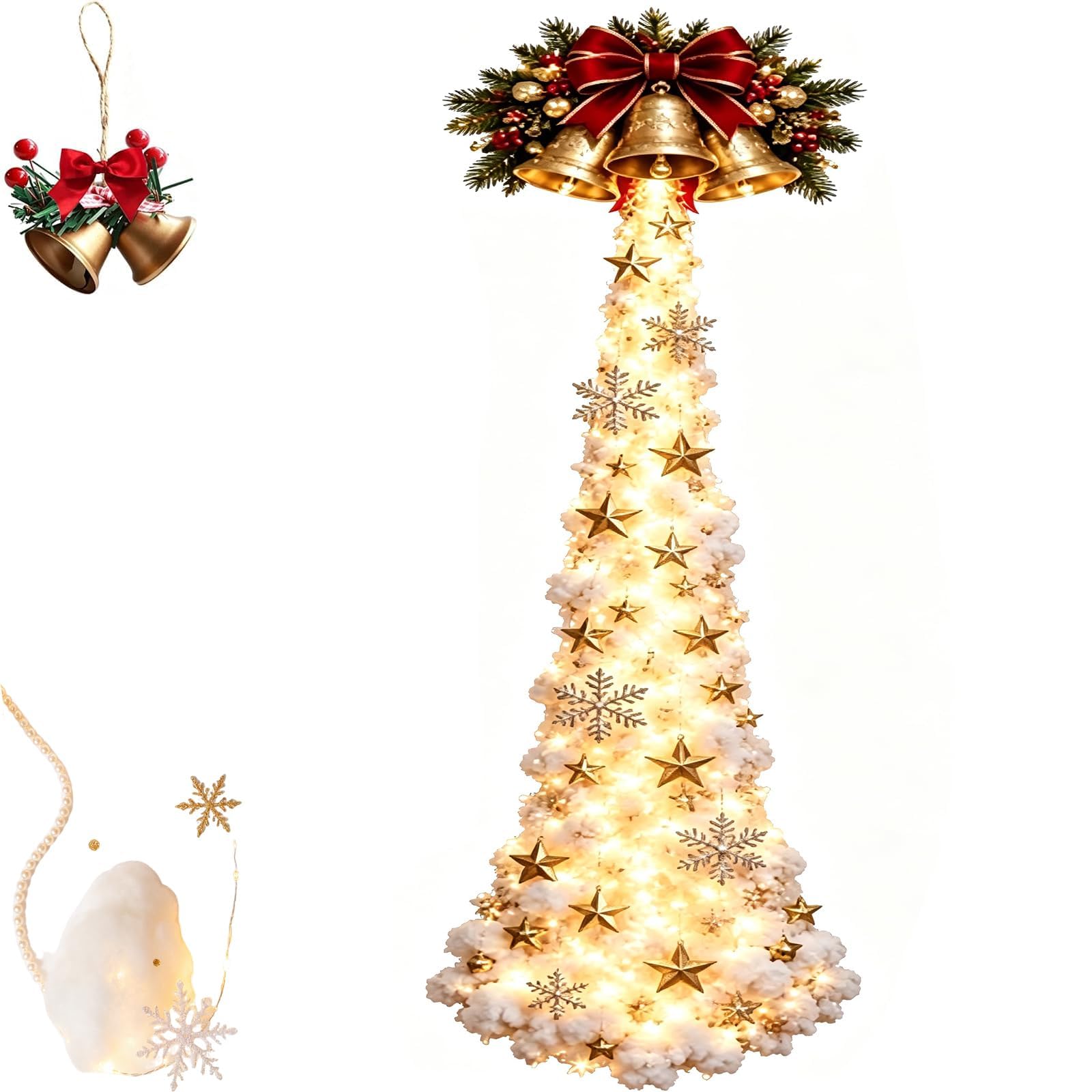 Christmas Magic Trail Wall Light, Glowing Xmas Wall Decor (F)