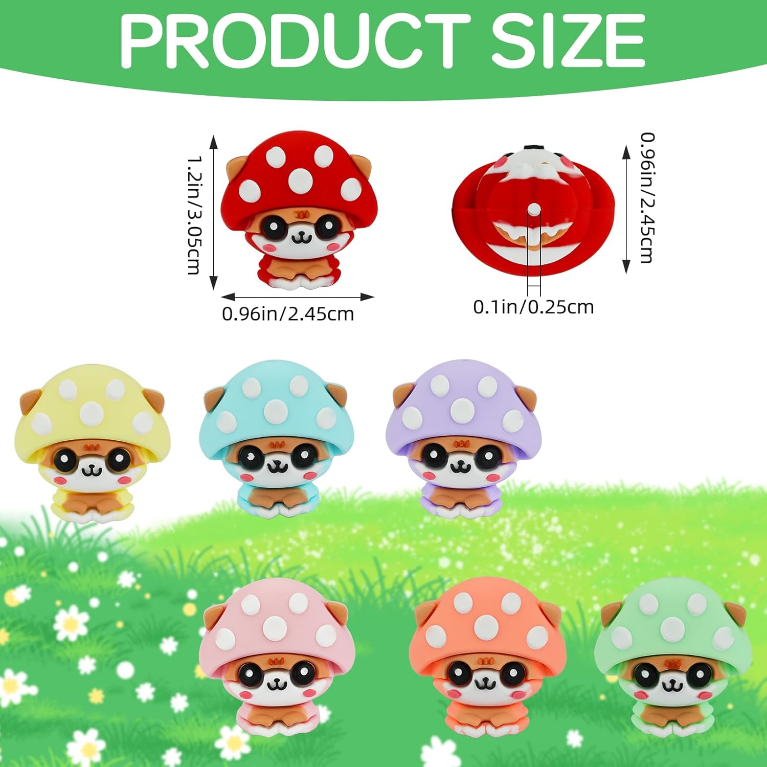 14Pcs Cute 3D Silicone Beads for Keychain Making Mushroom Dog Focal Beads for DIY Beaded Pens Jewelry Bracelet Lanyard Making - Image 2