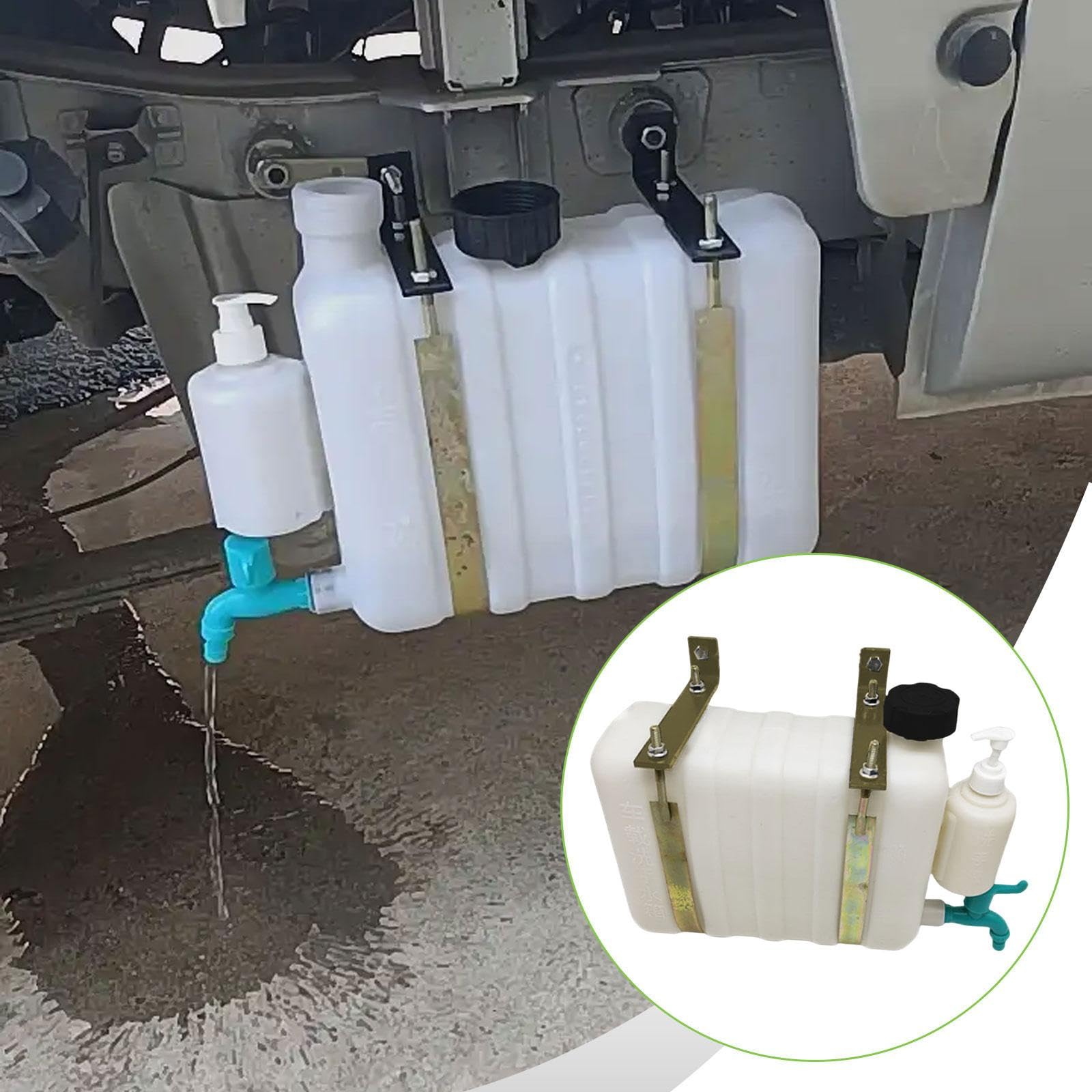 Depósito de Agua Portátil con Grifo Y Botella de Jabón Material PP Duradero Diseño Colgante para Ahorrar Espacio Adecuado para Conducción Camping Remo