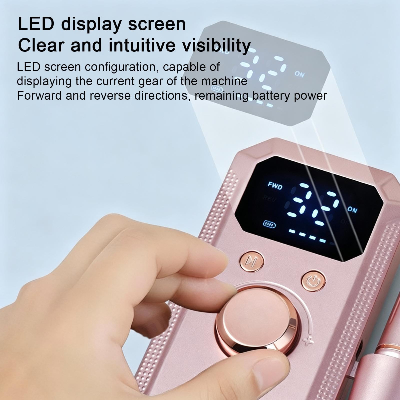 Elektrische Nagelbohrerfeile Tragbare Wiederaufladbare LED-Digitalanzeige