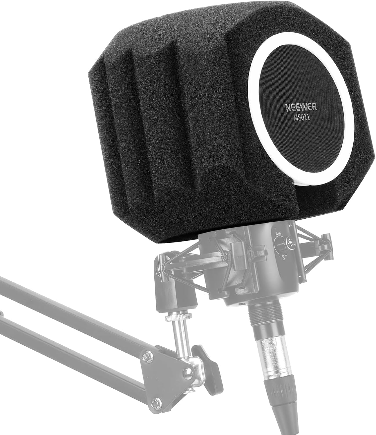 NEEWER Microphone Isolation Ball Shield Pop Filter, Portable Windscreen Mic Cover for Studio Vocal Booth Recording, Sound Absorbing Five Layer Foam Acoustic Equipment for 50-55 mm Mics, MS011