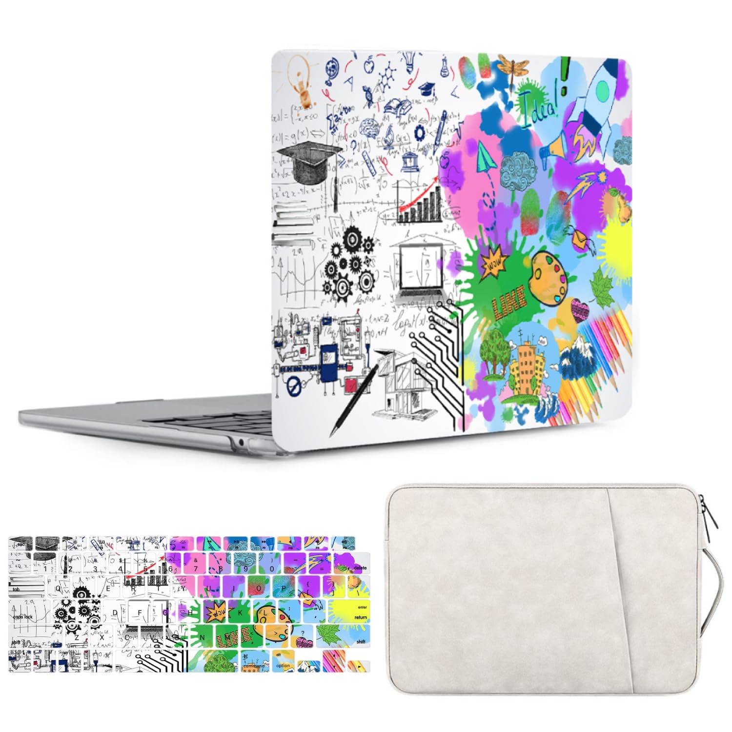 Coque Compatible avec MacBook Air 13 Pouces 2017 2016 2015 2014 2013 2012 2011 2010 Modèle A1466 A1369, Plastique Protection Rigide Étui & Sacoche & Housse de Clavier, Encre de Couleur