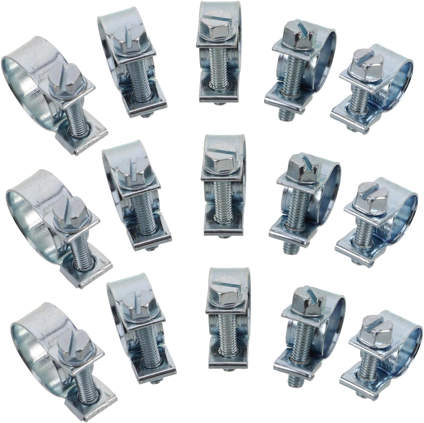 CHILDWEET 50pcs Double Ear Hose Clamps Kit Galvanized Heavy Duty Fasteners for Industrial Automotive and Irrigation Systems Vibration Resistant Standardized Dimensions Reliable Design