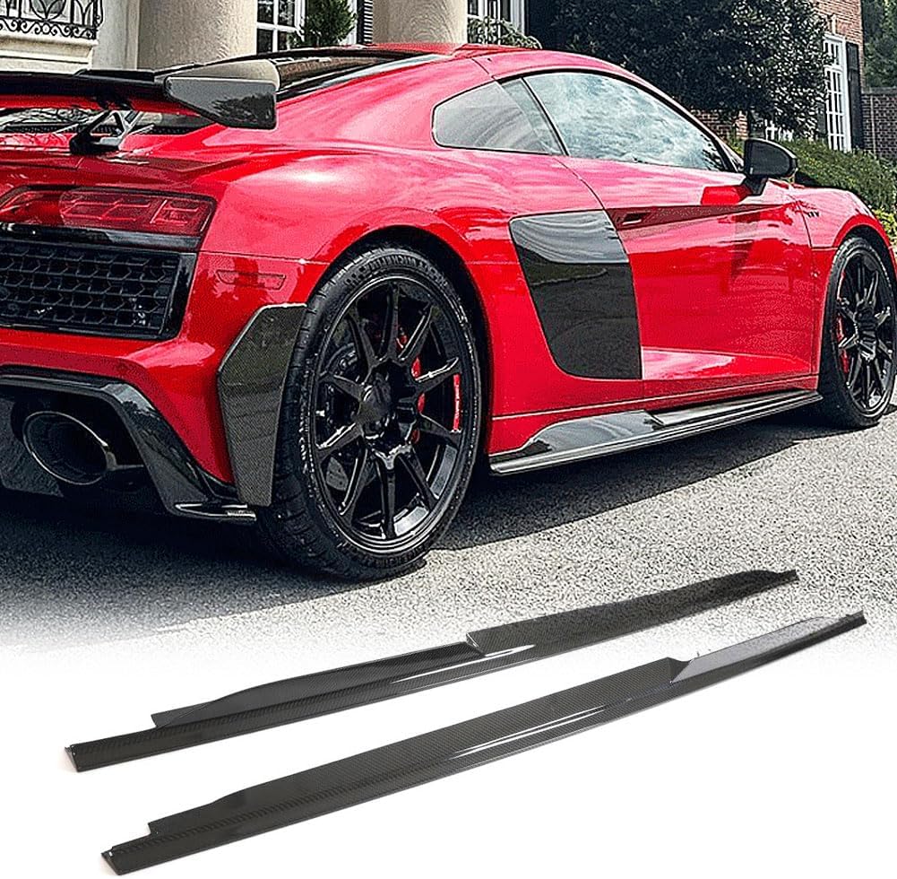 Dry Carbon Fiber Side Skirts fits for Audi R8 GT V10 Coupe Spyder Convertible 2020-2024 Under Door Rocker Panels Valance Extension Lip Factory Outlet