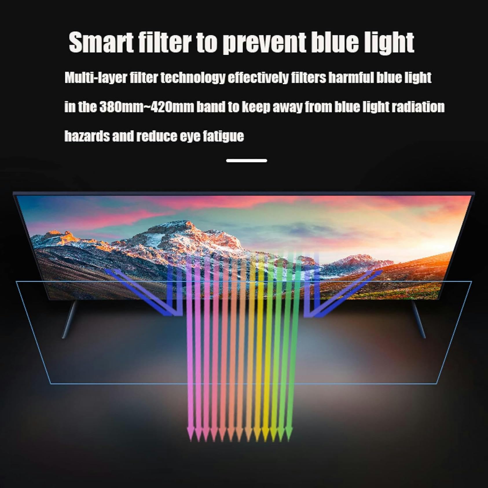 Filtro Protector De Pantalla Mate De 32 A 75 Pulgadas, Protección Ocular Contra La Luz Azul, Película Suave De Pet Para Pantallas De Tv Y Pantallas Curvas, Resistente A Los Rayos Uv, Sin Reflejos/Tra