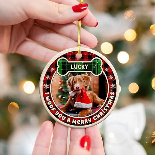 Vista 77 de Adorno de Navidad con foto personalizada de mi segunda Navidad 2025, adorno personalizado de cerámica para bebé, adorno colgante para árbol