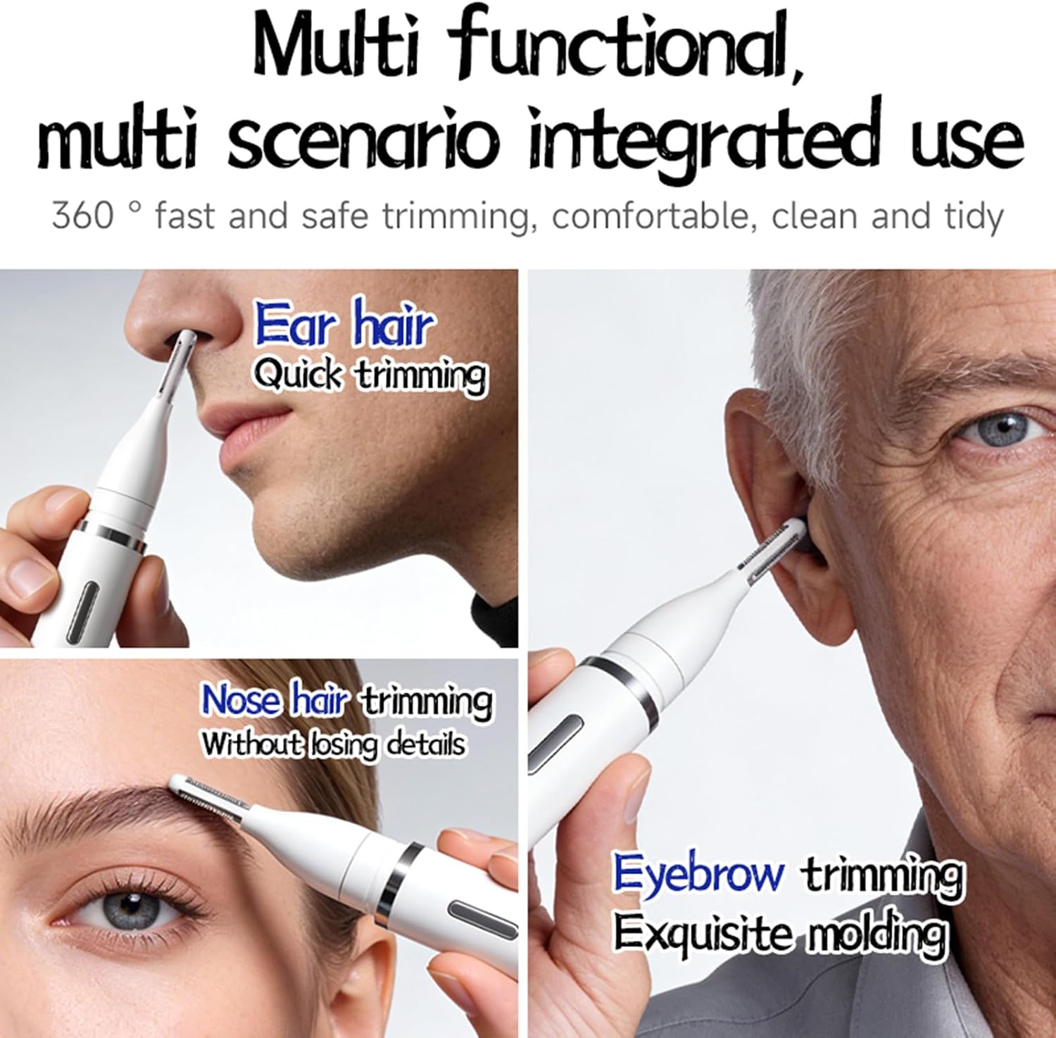 Ear and Nose Hair Trimmer for Men Women Rechargeable Travel Nasal Clippers