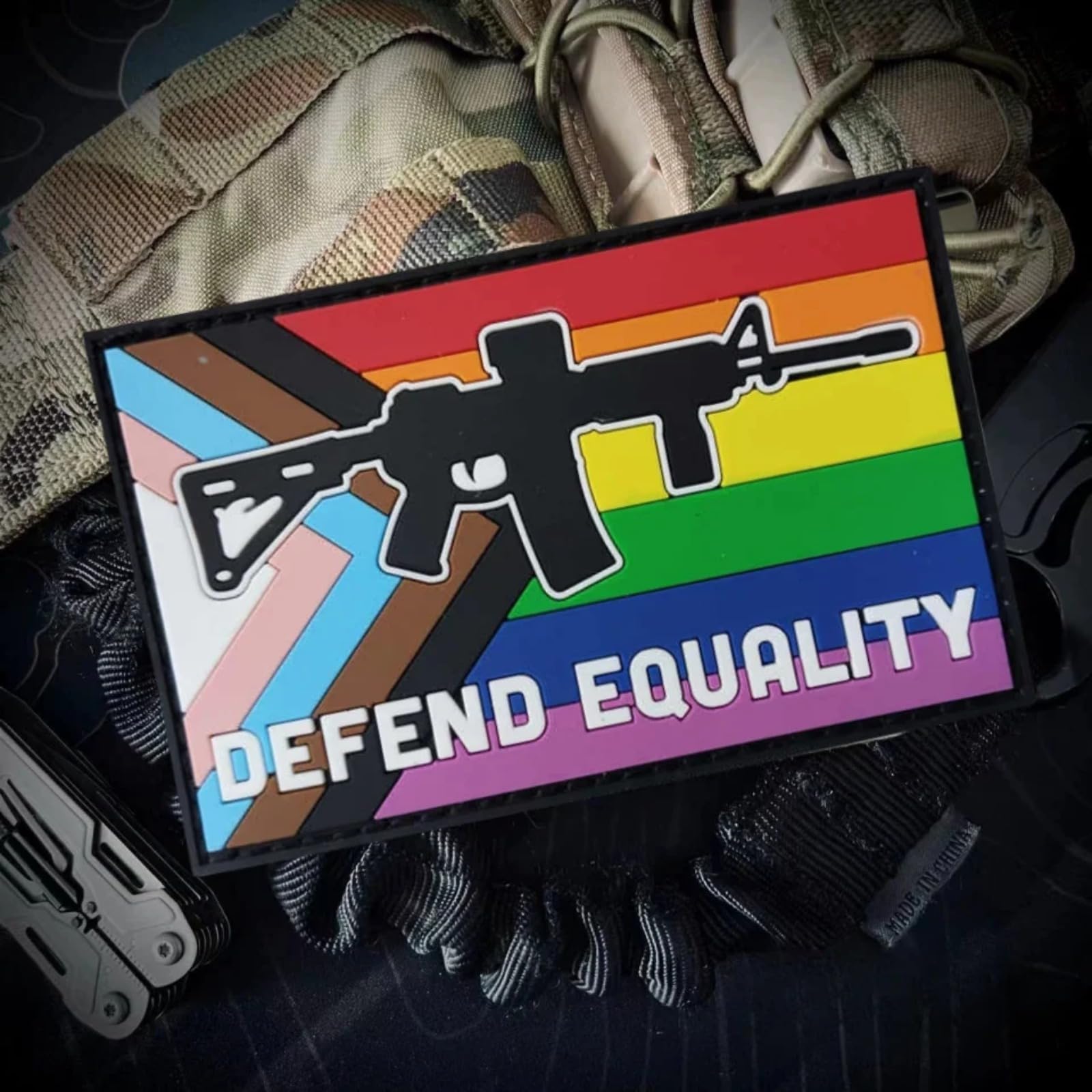 Patch tactique PVC pour sac à dos militaire et gilet porte-plaques résistant