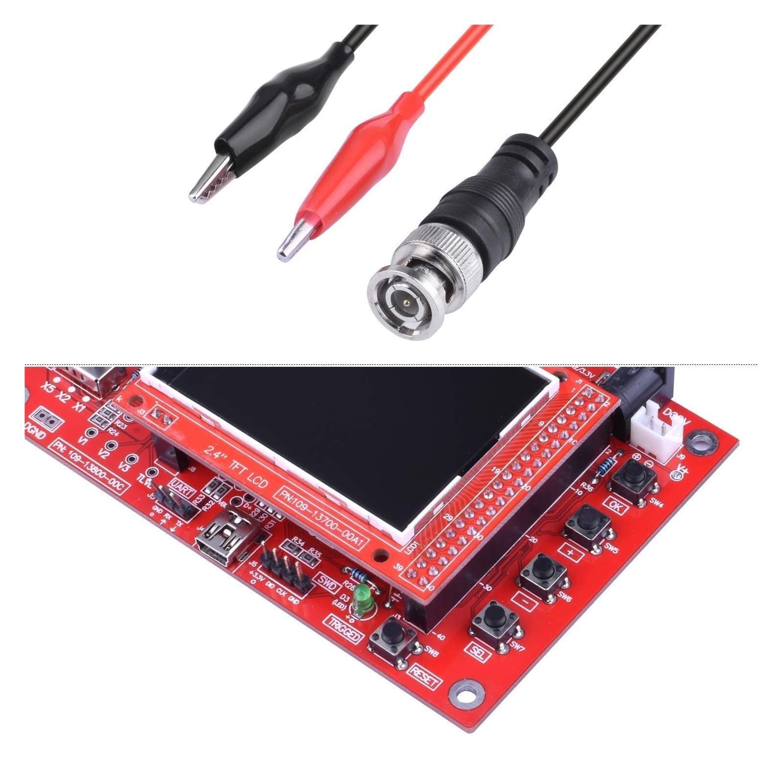 Digitaloszilloskop-Kit, 2,4 TFT Pocket Digital Oszilloskop Kit DIY Ersatzteile E-Learning Kit 1 m/s Spannung, Strom, Kondensator, Widerstand