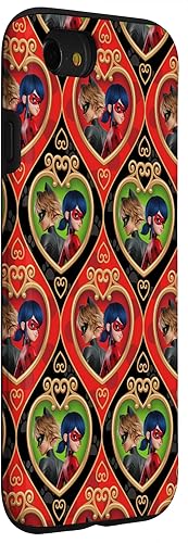 Miniatura 3 de Funda roja y verde para iPhone SE (2020)  7  8 Miraculous Ladybug and Cat Noir The Movie