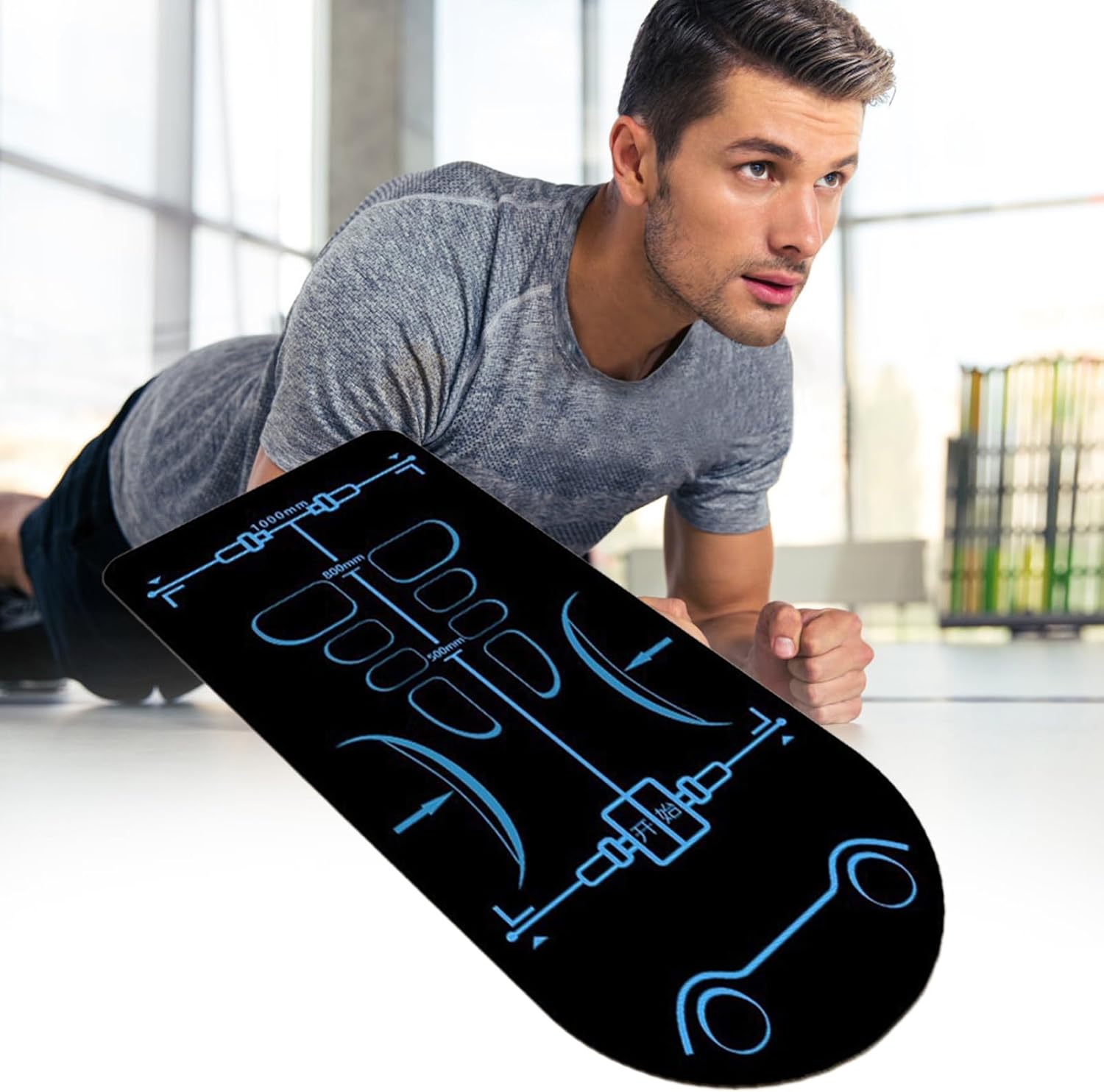 Extra Long Exercise Mat, Non-Slip Yoga Mat 5.25x2.3ft, Durable Fitness with Men Women, Sound-Insulating Cushion for Knee Protection, Workout Accessory for Ab Roller Wheel, Home Gym Pad