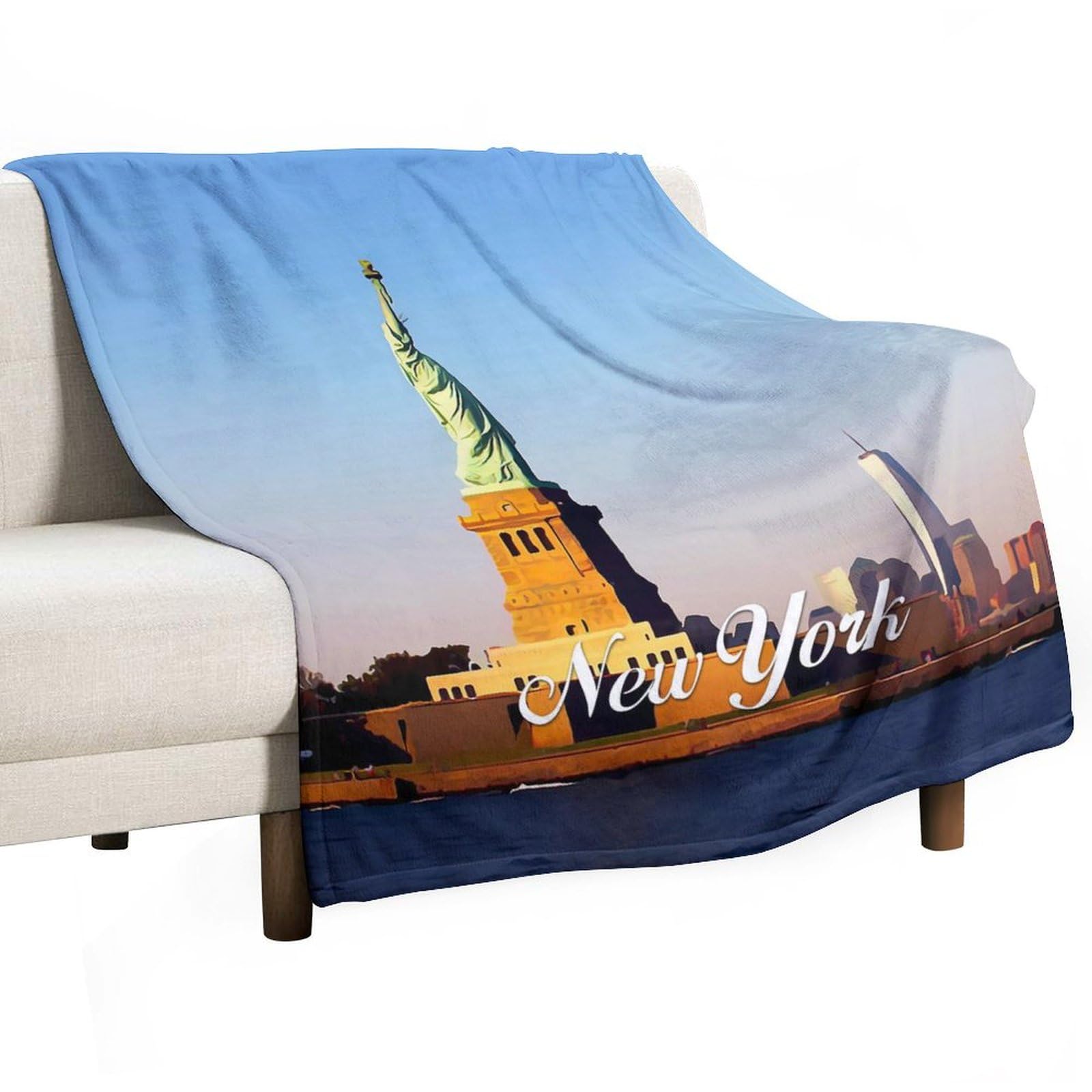 Couverture douce pelucheuse New York pour lit enfant plaid canapé chaud adulte 127x152