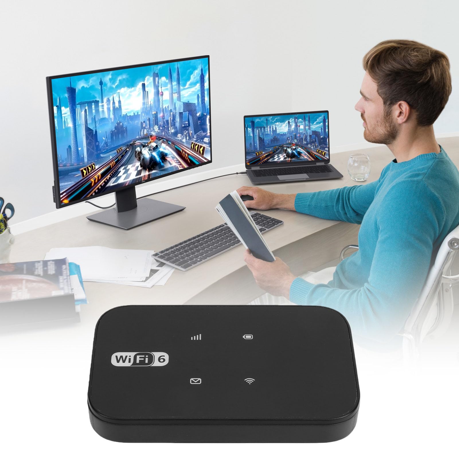 Router Wi-Fi 4G, Modem Router 4G LTE, con Slot per Scheda SIM, Trasmissione Wi-Fi 2.4G a 300Mbps, Fino a 20 Dispositivi, con 4 Antenne Ad Alto Guadagno (5Dbi), per L'Europa