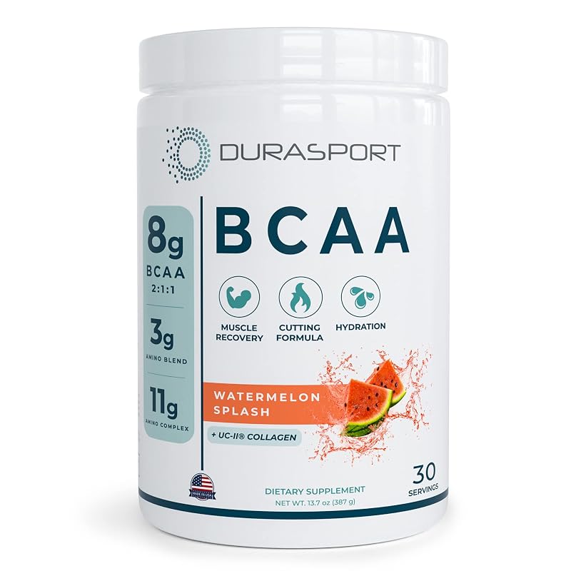BOOST-IT NUTRITION – Suplemento de BCAAs em pó 8 g 2:1:1 + blend de aminoácidos de 3 g + colágeno UC-II, sabor melancia, 30 porções
