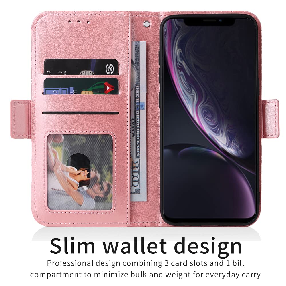 Compatible with iPhone Xs X 10 10s Wallet Case and Wrist Strap