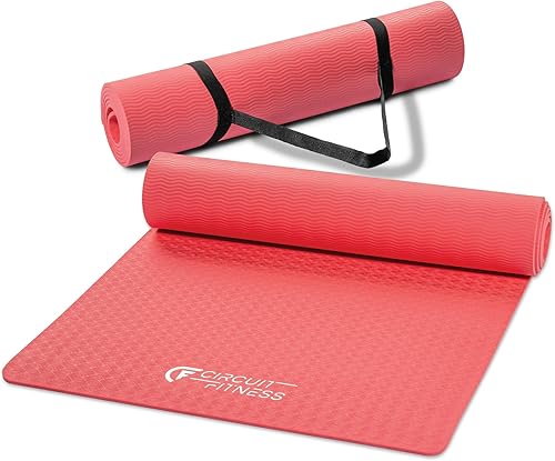 Circuit Fitness by Marcy - Esterillas de yoga antideslizantes multiusos con correa de transporte, varios grosores, opciones multicolor