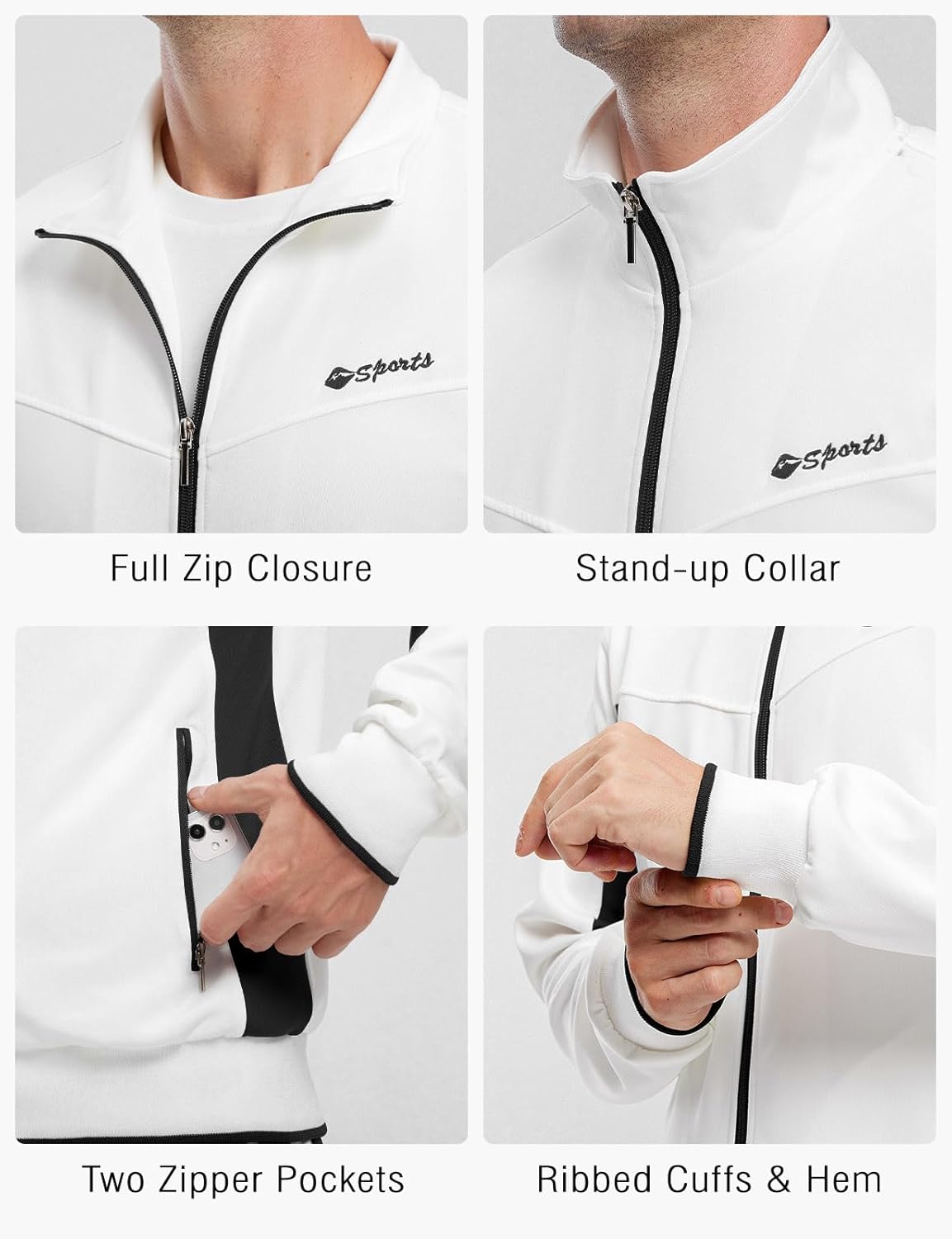 Rdruko Men's Tracksuit Sweatsuits 2 Piece Set Athletic Jogging Gym Activewear Sweat Track Suits Sets - Image 4