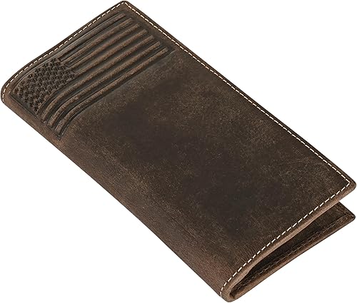 Miniatura 6 de ELIZO Leather Long Wallet for Men Western Wallet Rodeo Mens Wallet Flat Bifold Wallets for Men Biker Billfold Wallet for Men Cowboy Wallet RFID