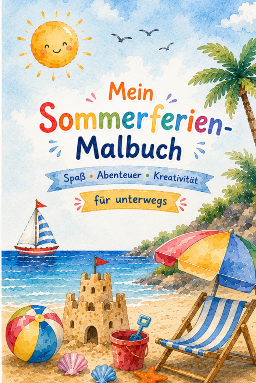 Mein Sommerferien Malbuch für unterwegs: Spaß • Abenteuer • Kreativität •