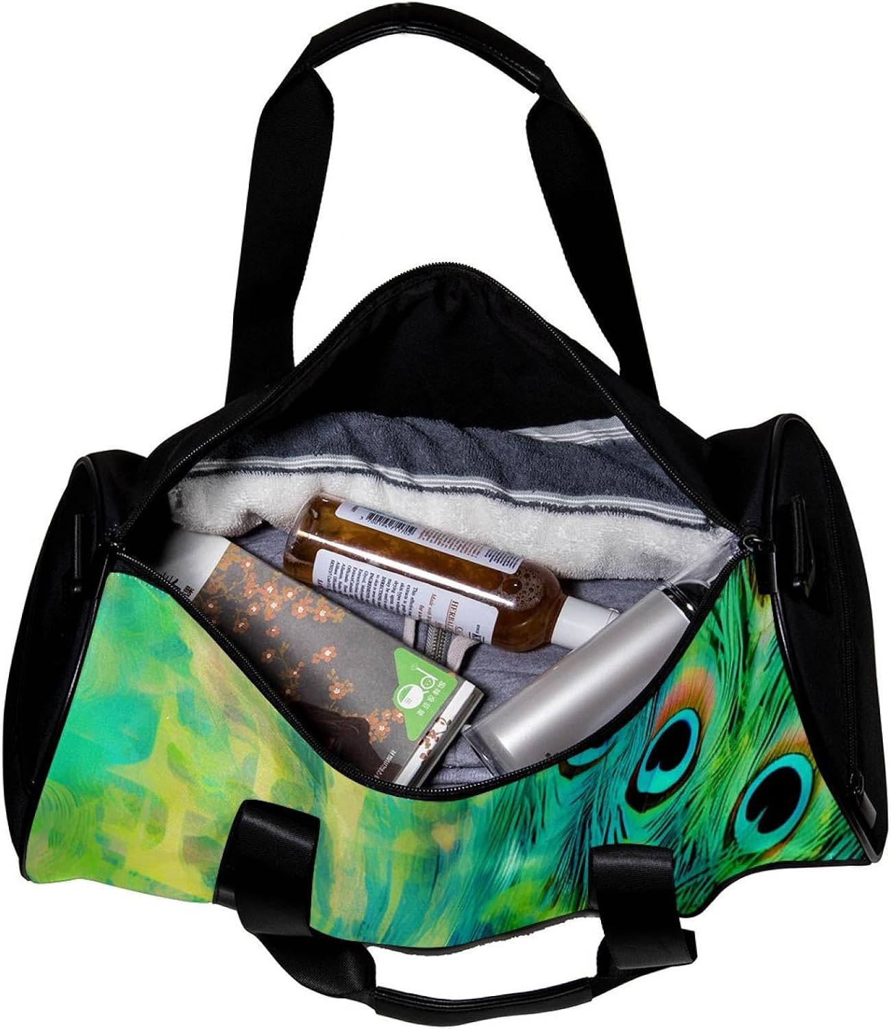 Gym Bags for Women,Duffle Bag for Travel,Abstract Blue Peacock,Gym Bag for Men