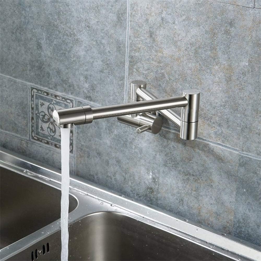 Best Cyber Deals 🔥 Yawhite Wall Mount Pot Filler Faucet in Brushed Nickel, Single Handle Single Hole with Dual Swing Joint in Solid Brass Design Flash Deals - 40% OFF Yawhite Wall Mount Pot Filler Faucet in Brushed Nickel, Single Handle Single Hole with Dual Swing Joint in Solid Brass Design