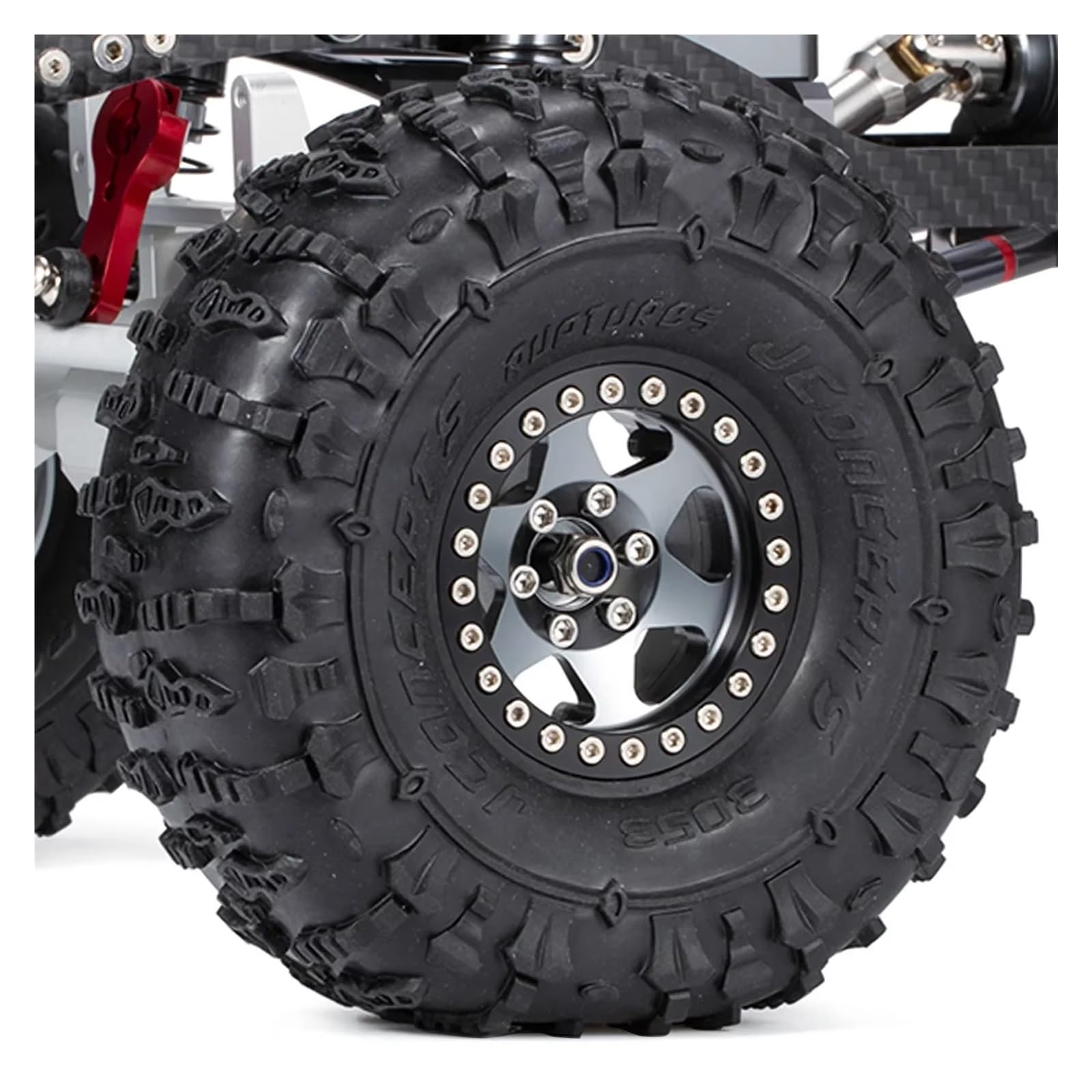 RC Marco Chasis Para SCX10 1/10 1:10 Kit Chasis Metálico Con Eje Pórtico Riel Carbono Ruedas 1.9 Pulgadas Repuesto Camión Todoterreno RC Crawler