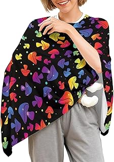 Soft Breathable Nursing Covers for Breastfeeding Colorful Mushroom Breastfeeding Cover, Multi-Use Nursing Scarf, Car Seat Canopy, Stroller Cover, Baby Carrier Cover
