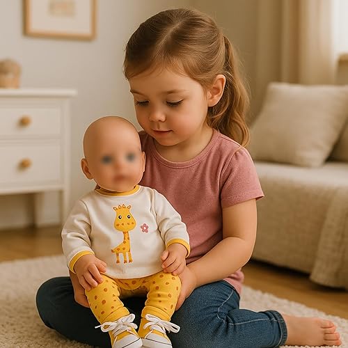 Miniatura 5 de Miunana Adorable juego de 4 piezas de ropa de muñeca de bebé de 15 pulgadas, lentes de sol rosados + parte superior blanca + pantalones y zapatos