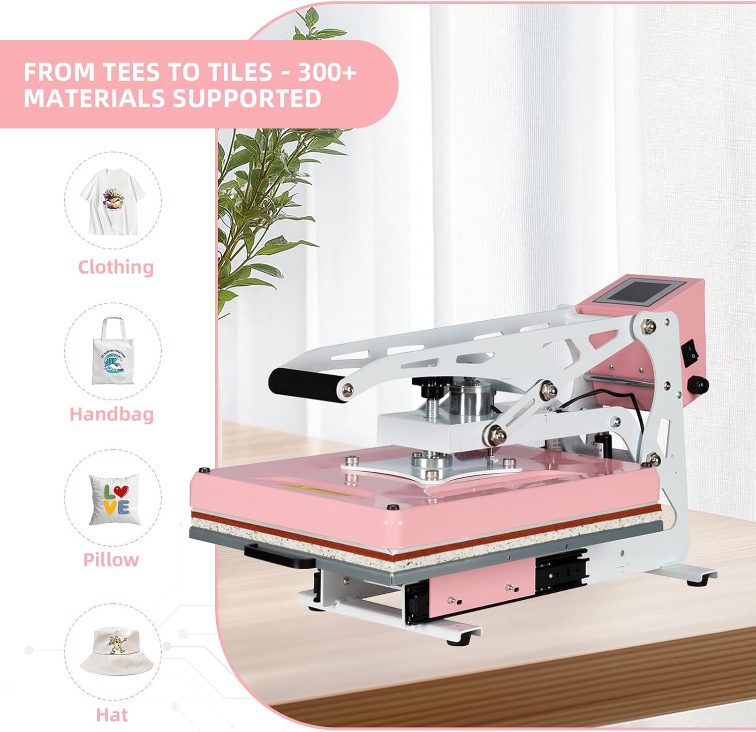 13x18 Semi-Automatic Heat Press Machine – Auto-Open with Slide-Out Drawer, Clamshell T-Shirt Transfer Press for Vinyl, Sublimation