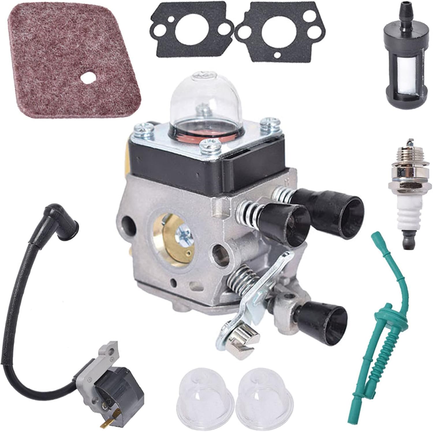 C1Q-S97 C1Q-S66 Carburetor Ignition Coil Kit Replacement for Stihl FS38 FS45 FS45C FS46 FS46C FS55 FS55R FS55RC FS55C Trimmer Weed Eater