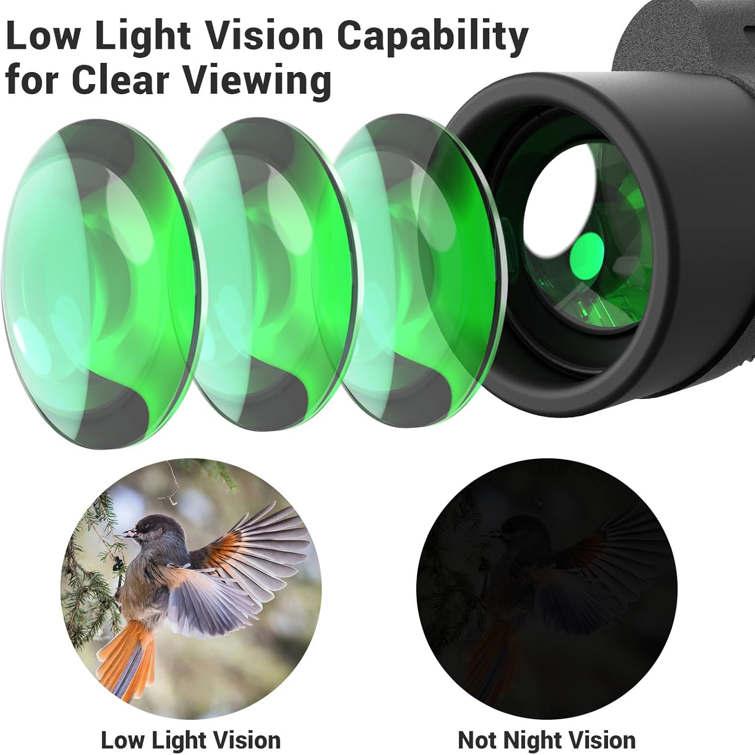 12x42 Monocular Telescope for Adults, High Powered HD Compact Monoculars Portable Handheld Telescope with BAK4 Prism FMC Lens for Hiking Bird Watching Camping Travel Concerts