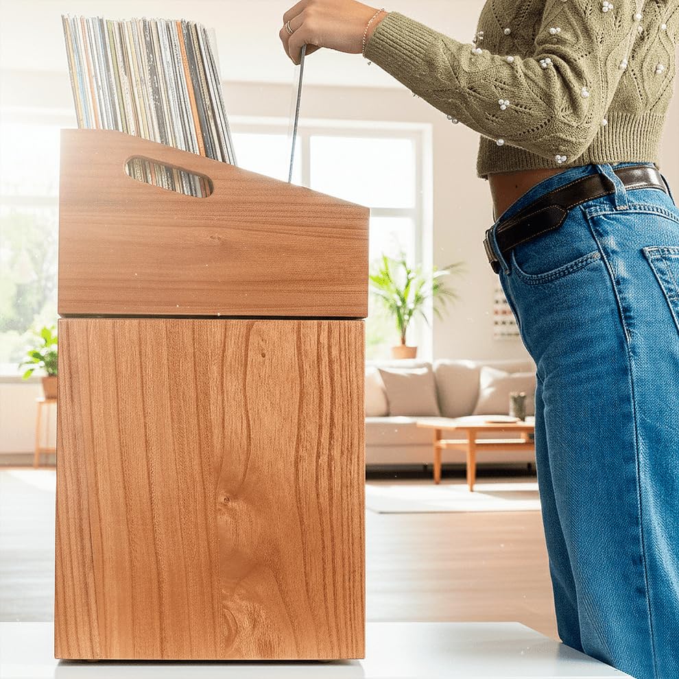 Meuble modulaire pour disques vinyles | Étagère pour 120 LPs | Rangement empilable et extensible | Support pour vinyles | Organisateur de vinyles | Meuble pour collection musicale