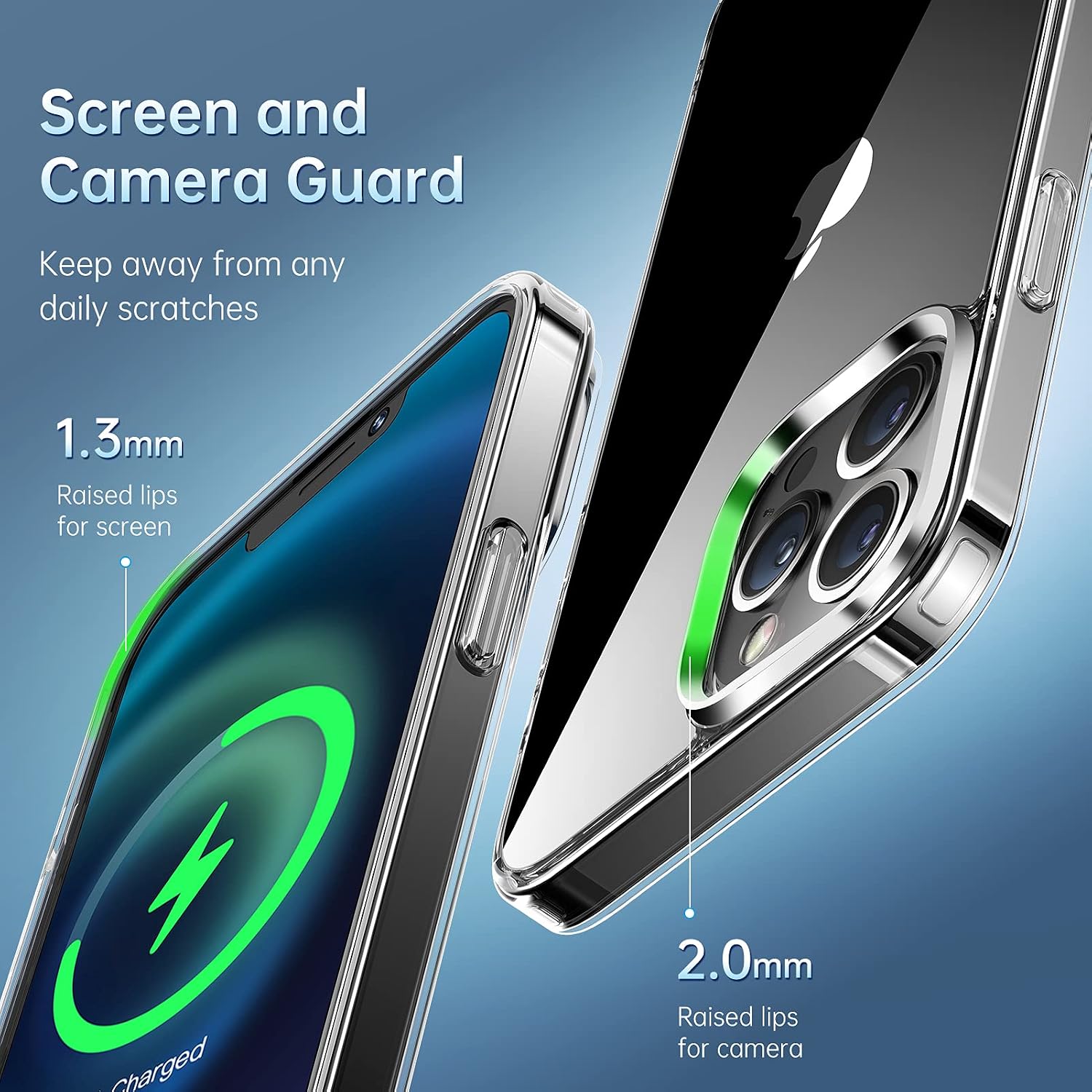 Meifigno Crystal Clear Case Designed for iPhone 13 Pro Max Case, [Military Grade Protection][Never Yellow] for 13 Pro Max 6.7 inch 2021-Crystal Clear
