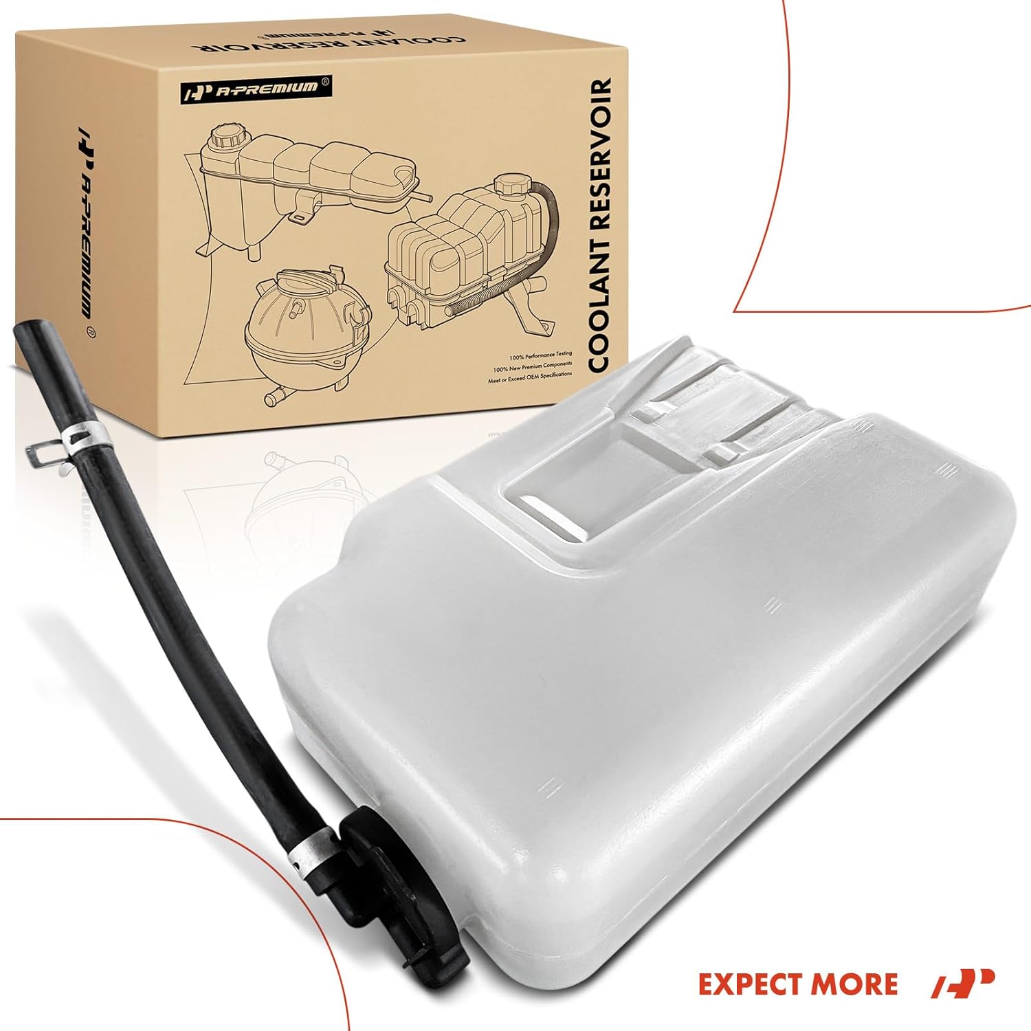 A-Premium Engine Coolant Overflow Recovery Reservoir Tank [With Cap] Compatible with Toyota T100 1993 1994 1995 1996 1997 1998