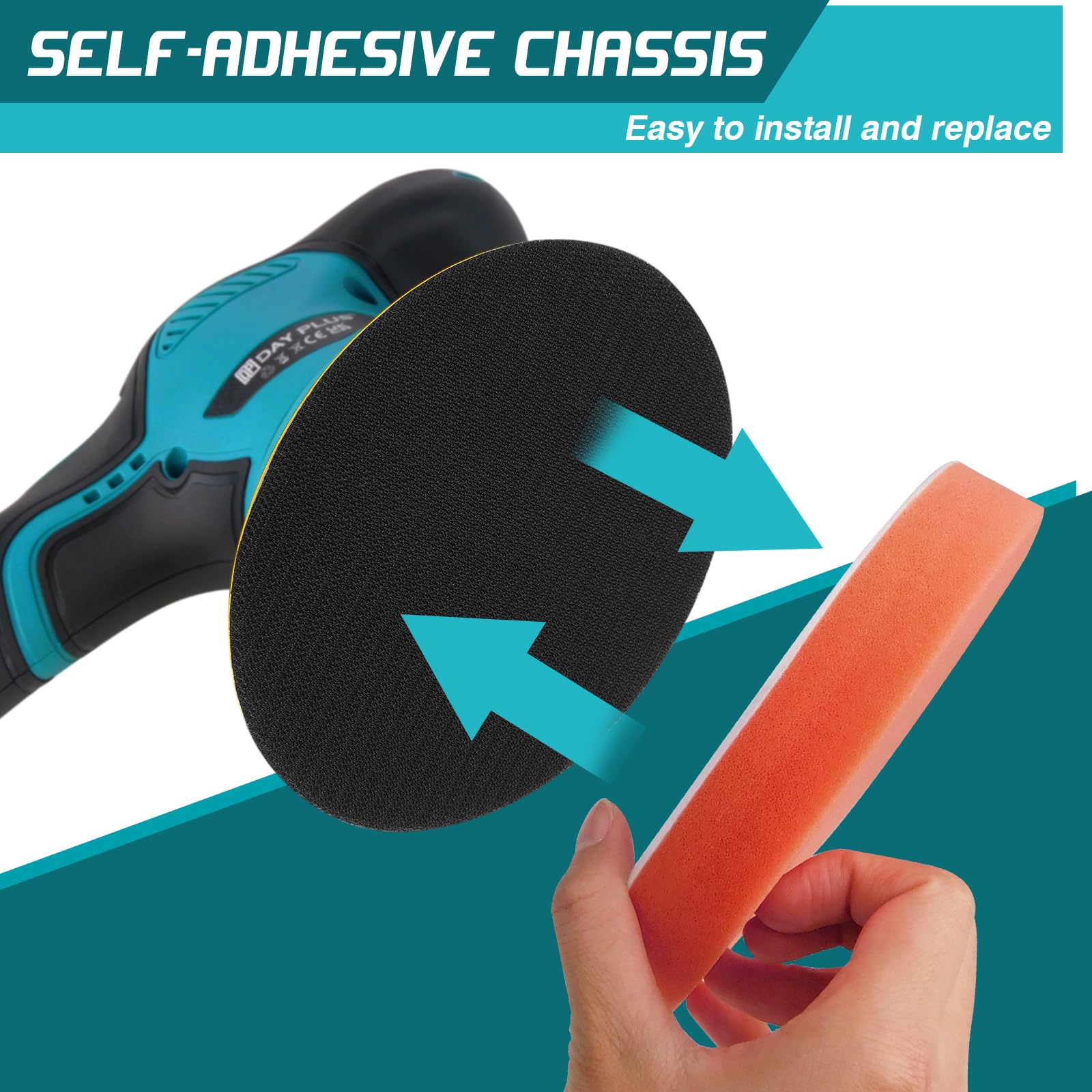150mm Polisseuse Sans Fil,Batterie Polisseuse Voiture,Polisseuse Excentrique ,8 Vitesse Variable,2800-5500 RPM,avec 2 x 2.0Ah Batteries, pour Le Polissage, Cirage, Ponçage