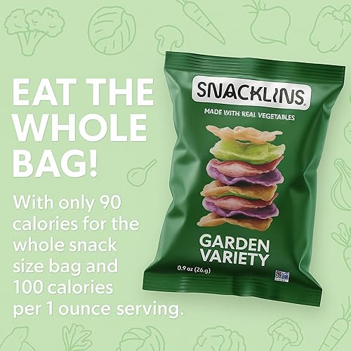 Vista 9 de SNACKLINS - Chicharrones a base de plantas, bocadillos bajos en calorías, veganos, sin OMG, sin gluten, saludable, crujiente. Paquete variado, 0.9