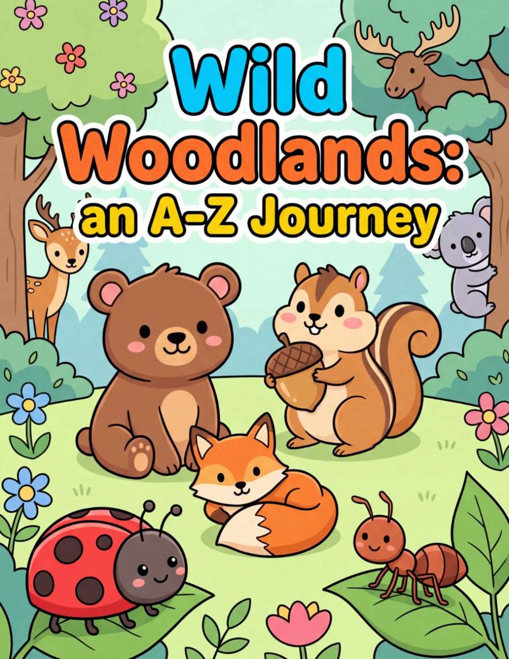 Wild Woodlands: An ABC coloring book exploring animals in the forest (An A-Z Journey)