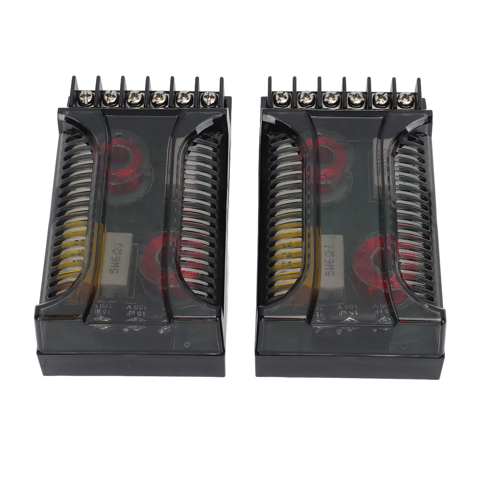 Crossover Elettronico, Crossover Passivo Audio per Auto, 2 Pezzi 2 Vie Audio per Auto Crossover Protezione Sovracorrente Dissipatore di Calore Universale Divisore di Frequenza Dell'altoparlante