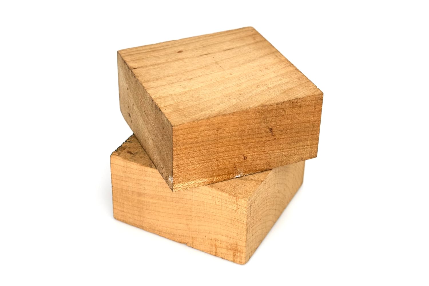 2 Pieces Black Cherry 6" x 6" x 2" Hardwood Bowl Blanks, Unfinished & Kiln-Dried for Decorative & Functional Projects by Exotic Wood Zone